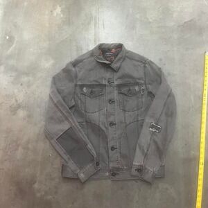 Vintage Y2K‎ billabong garage collection patch work faded grey denim jacket